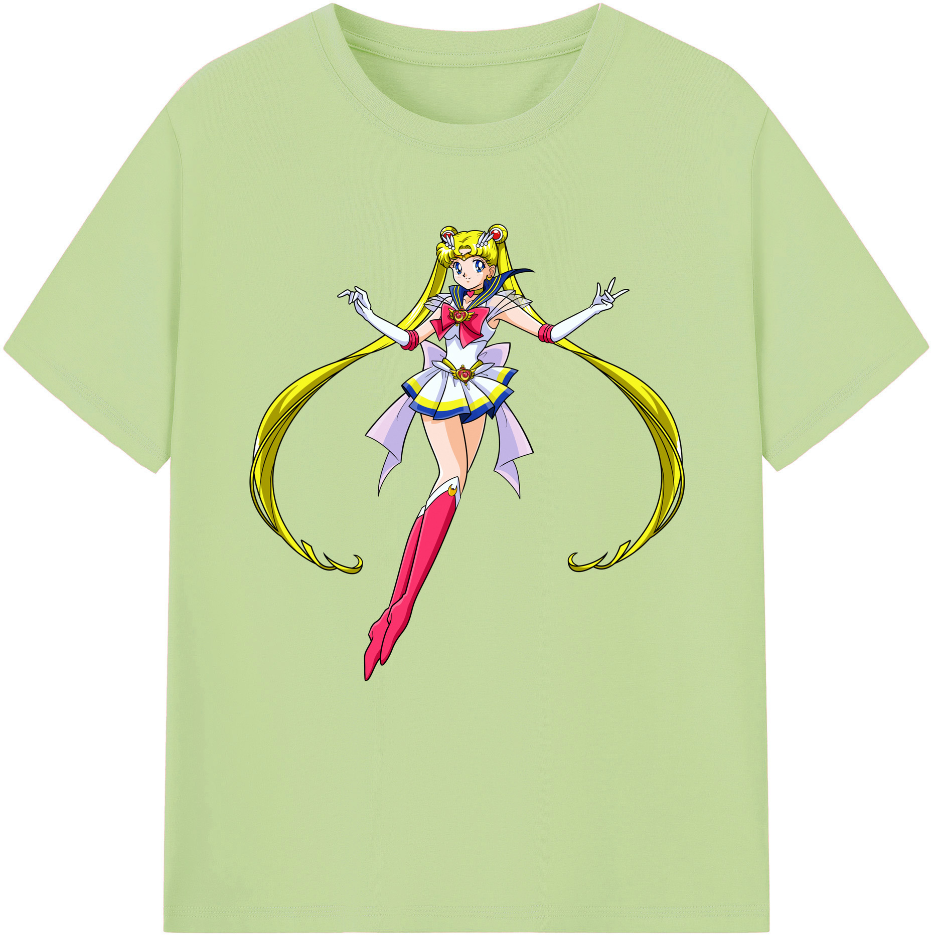 （画像用） 美少女戦士セーラームーン 月野 うさぎ つきの うさぎ Sailor Moon Tsukino Usagi 綿100％半袖Tシャツ（フロントプリント）
